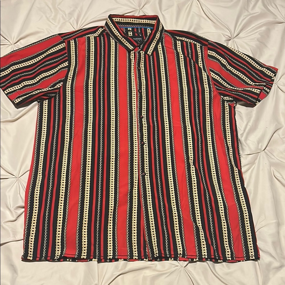 Striped Red and Black Men's Shirt